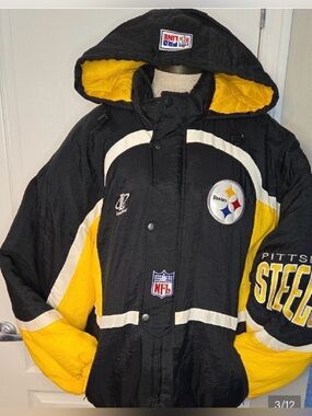 VINTAGE 90s Logo Athletic Proline Pittsburgh Steelers full zip jacket size XL